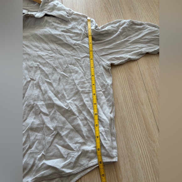 🇨🇦 BABATON 20” PTP Viscose Cropped Collared Button-Up Top, Cream, Size Small. - Picture 11 of 11